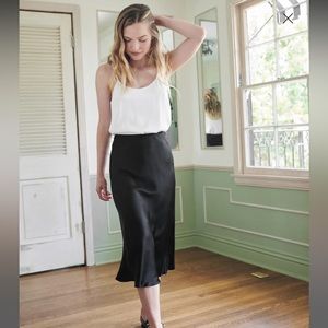Quince | Washable Black Silk Skirt
